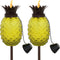 Sunnydaze Tropical Pineapple 3-in-1 Glass Outdoor Torches - Set of 2