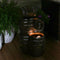 Sunnydaze Stacked Rustic Whiskey Barrel Outdoor Fountain with Lights - 29"