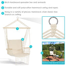 Sunnydaze Outdoor Polycotton Hammock Chair with Armrests - Natural