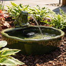 Sunnydaze Green Glazed Ceramic Solar Water Fountain - Frog