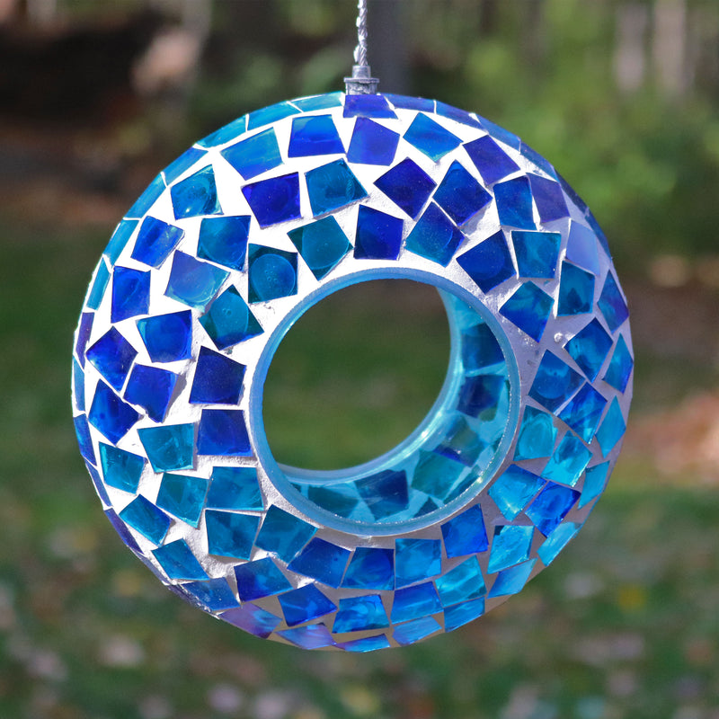 Sunnydaze Mosaic Fly-Through Hanging Bird Feeder - 6"