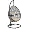 Sunnydaze Caroline Hanging Egg Chair with Steel Stand Set, Resin Wicker, Modern Design, Outdoor Use, Includes Cushion