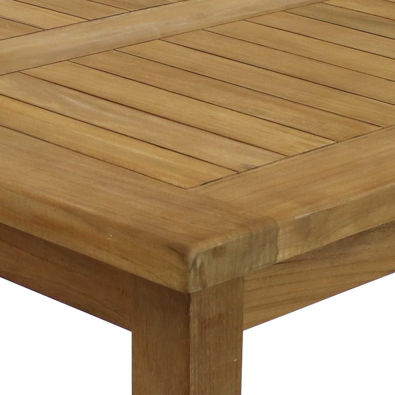 Sunnydaze Teak Square Outdoor Dining Table - Light Stain Finish - 32"