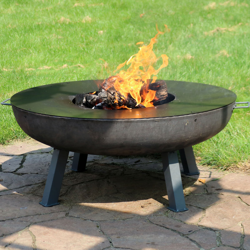 Sunnydaze 40" Cast Iron Fire Pit with Cooking Ledge