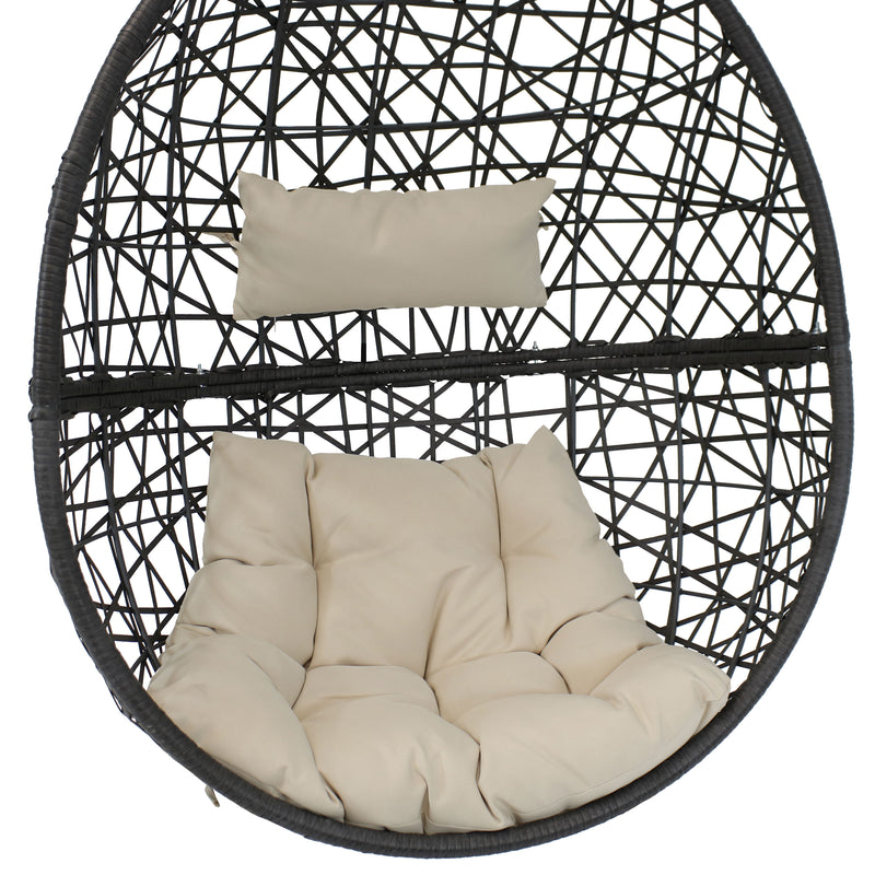 Sunnydaze Caroline Outdoor Hanging Egg Chair with Cushion