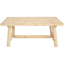 Sunnydaze Rustic Coffee Table, Log Cabin Style Unfinished Wood Construction - 41"