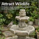Sunnydaze Birds' Delight Outdoor Water Fountain with Pump - 35" H