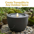 Sunnydaze Polystone Round Bubble Outdoor Water Fountain with LED Light