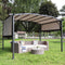 Sunnydaze 9' x12' Metal Arched Pergola with Retractable Canopy