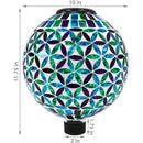 Sunnydaze Glass Mosaic Solar Garden Gazing Globe - 10"