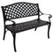 Sunnydaze 2-Person Checkered Cast Aluminum Metal Garden Bench - Black