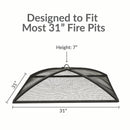 Sunnydaze Square Outdoor Fire Pit Spark Screen