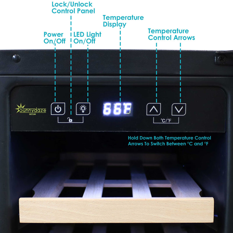 Sunnydaze 20-Bottle/63-Can Dual Zone Wine and Beverage Refrigerator