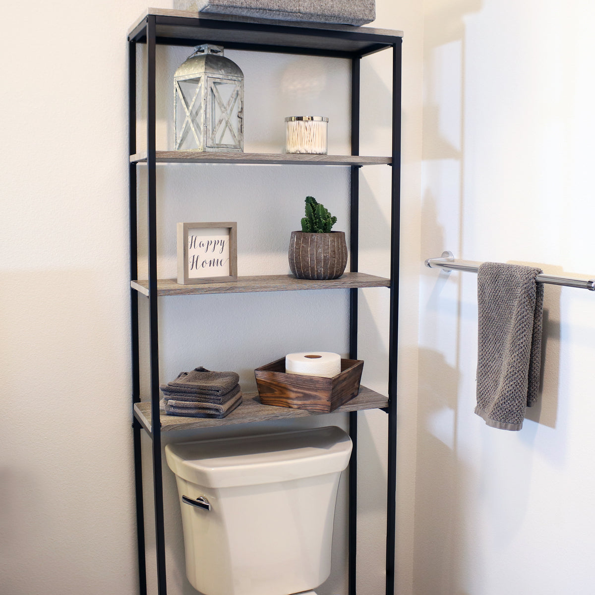 トイレ収納 wood iron shelf ss Bellwood Over the Toilet Shelf - Modern Bathroom Storage | Umbra