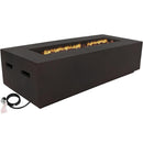 Sunnydaze 56-Inch Brown Modern Rectangular Liquid Propane Gas Fire Pit Coffee Table with Lava Rocks