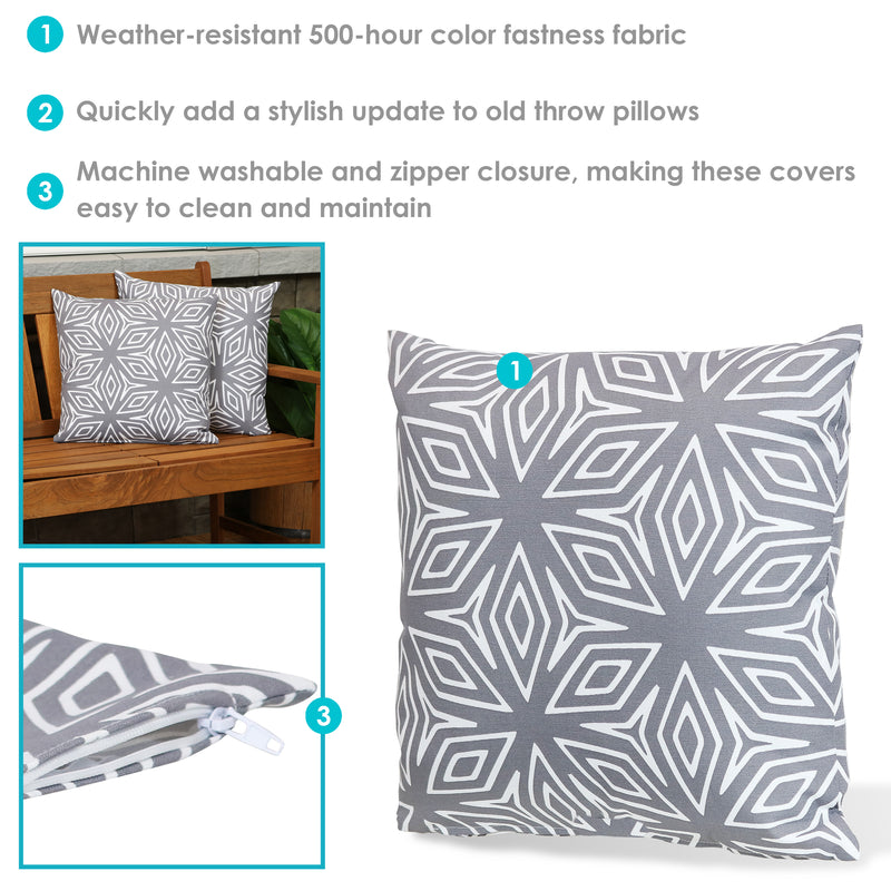 Sunnydaze Indoor/Outdoor Decorative Throw Pillow Covers