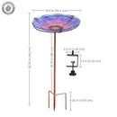 Sunnydaze Deck-Mounted/Staked Glass Bird Bath