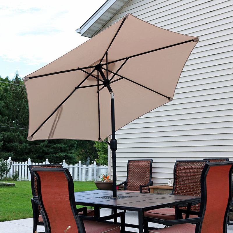 Sunnydaze 7.5' Aluminum Patio Umbrella with Tilt and Crank