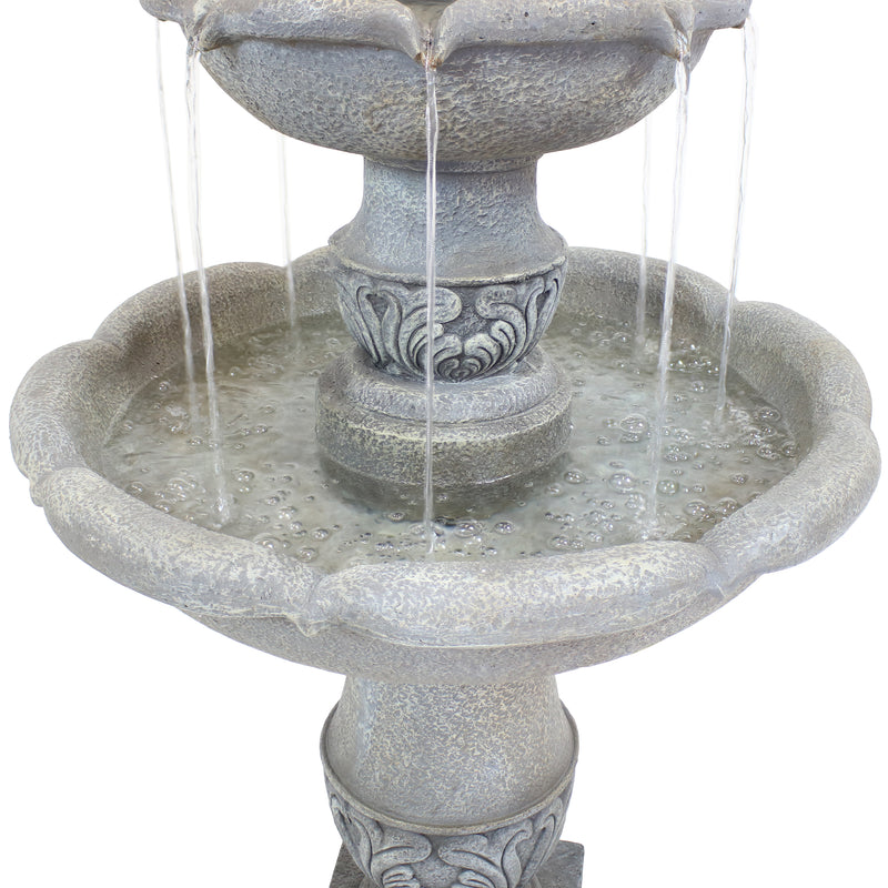 Sunnydaze 2-Tier Outdoor Water Fountain - French Garden Design - 50"