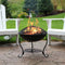 Sunnydaze Elegant Steel Fire Pit with Spark Screen - 18"