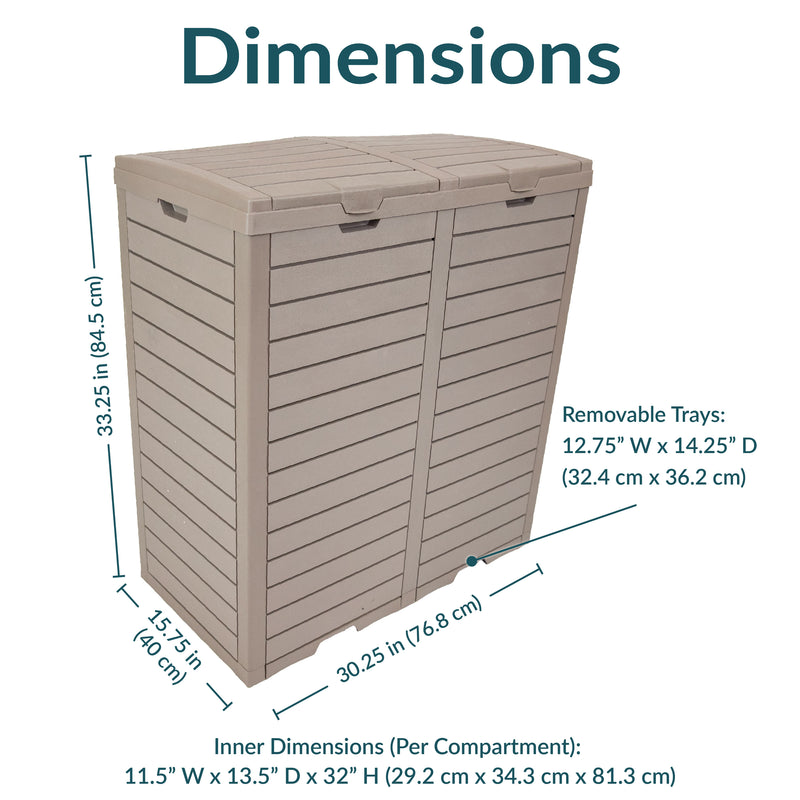 Sunnydaze Patio Trash Can with Lid