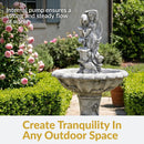 Sunnydaze Fairy Flower Solar Outdoor Fountain with Battery Backup - 42.5"