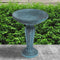 Sunnydaze Grecian Garden Reinforced Concrete Bird Bath - 20.25" H