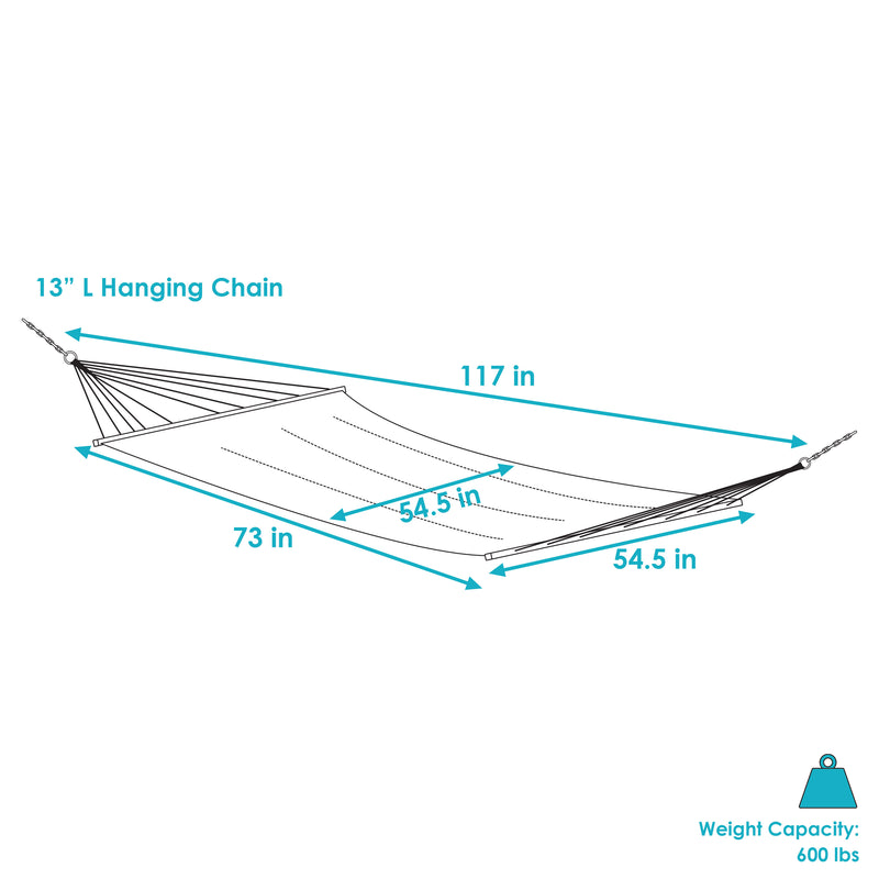 Sunnydaze Woven Double Hammock with Spreader Bars