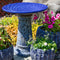 Sunnydaze Rennes Outdoor Ceramic Bird Bath - Blue Lava Finish - 22.5" H