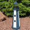 Sunnydaze Solar Striped LED Lighthouse Outdoor Decor - 36"