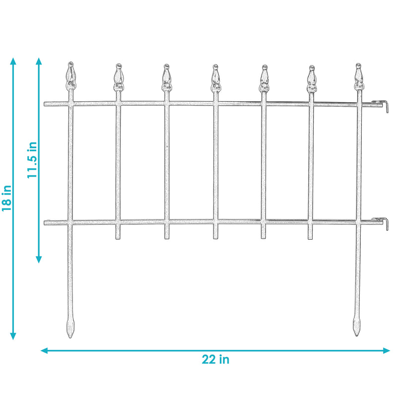 Sunnydaze 5-Piece Roman Garden Border Fence Set - 9 Overall Feet