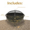 Sunnydaze Cauldron Outdoor Fire Pit with Spark Screen