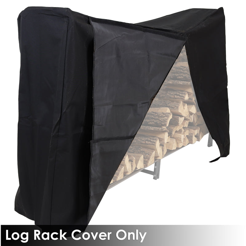 Sunnydaze Outdoor Firewood Log Rack Cover - Black