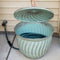 Sunnydaze Metal Garden Hose Holder Pot with Lid