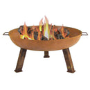 Sunnydaze Cast Iron Fire Pit Bowl with Stand - Rustic or Steel Finish