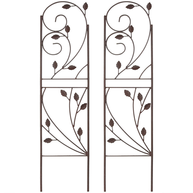 Sunnydaze 32 Inch Rustic Plant Design Garden Trellis, Set of 2