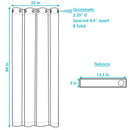 Dimension image for the 84-inch single curtain panel.