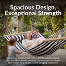 Sunnydaze 2-Person Quilted Fabric Double Hammock with Pillow