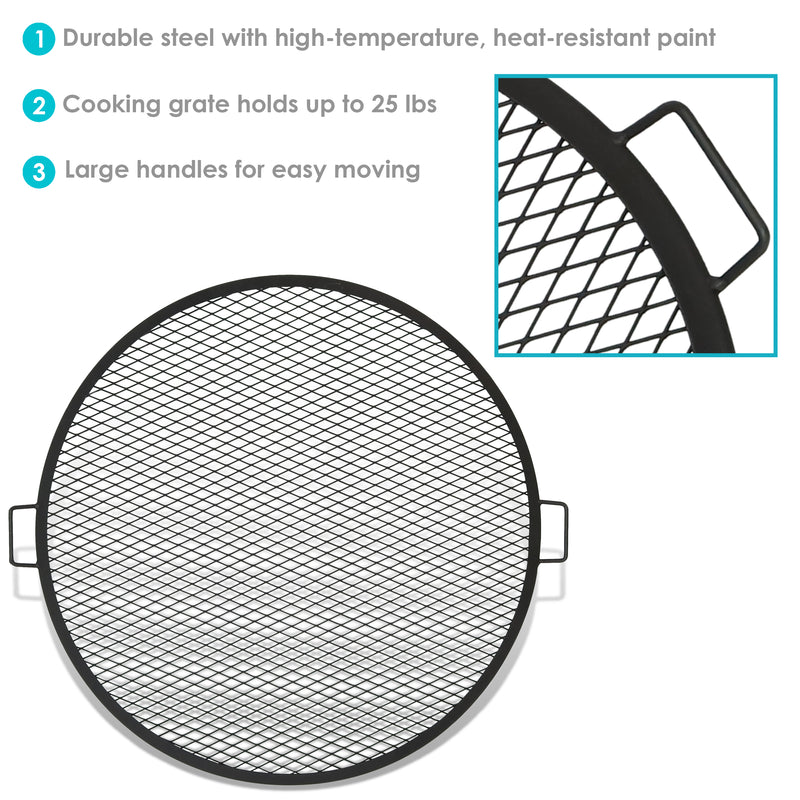 Sunnydaze X-Marks Round Fire Pit Cooking Grate