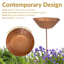 Sunnydaze Staked Copper Bird Bath with UV-Resistant Finish - 34.25" H