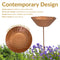 Sunnydaze Staked Copper Bird Bath with UV-Resistant Finish - 34.25" H