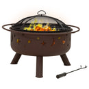 Sunnydaze 30" Cosmic Cooking Fire Pit with Grill Grate & Spark Screen
