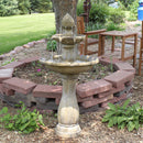 Sunnydaze 45" 2-Tier Arcade Solar Outdoor Water Fountain with LED