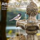 Sunnydaze 2-Tier Pineapple Solar Fountain with Battery Backup - 46" H