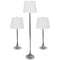 Sunnydaze Modern Splendor 3-Piece Floor and Table Lamp Set