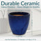 Sunnydaze Resort Glazed Ceramic Planter with Drainage Holes - Set of 2