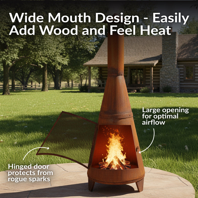 Sunnydaze 70" Outdoor Chiminea Fire Pit - Rustic Finish