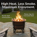Sunnydaze Cauldron-Style Outdoor Smokeless Fire Pit - 23"
