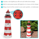 Sunnydaze Solar Striped LED Lighthouse Outdoor Decor - 36"