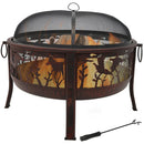 Sunnydaze Pheasant Hunting Fire Pit, 30-Inch Diameter, with Spark Screen